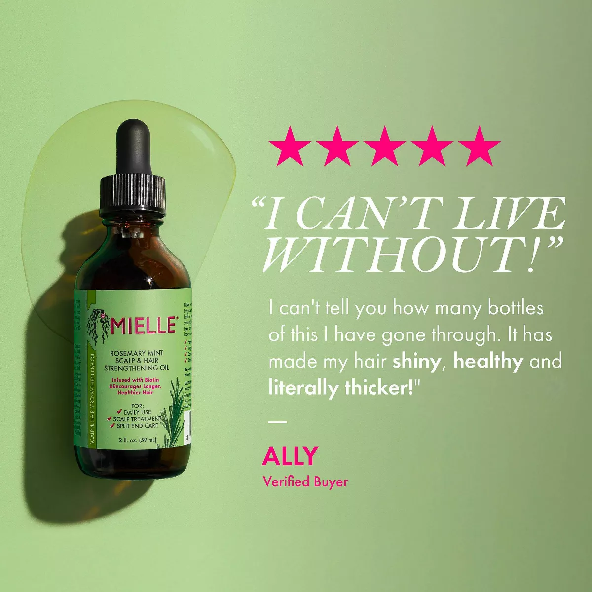 Mielle Organics Rosemary Mint Scalp & Strengthening Hair Oil - 2 Fl Oz